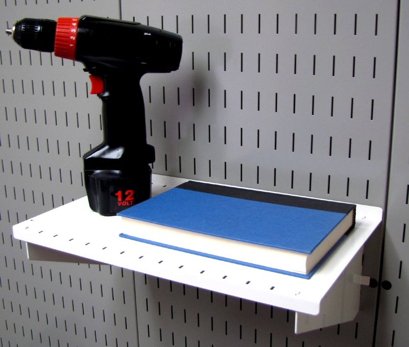 Wall Control Shelf 9in Deep Pegboard Shelf Assembly Pegboard and Slotted Tool Board - White - Image 2